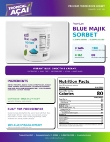 Tropical Acai Blue Magic Sorbet Nutrition