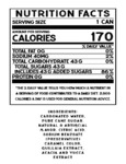 Wild Bill's Root Beer Nutrition