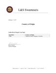 Country of Origin Statement Country of Origin Statement
