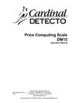 Cardinal Detecto DM15 Manual