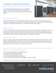 Versare Care and Maintenance Versare Care and Maintenance