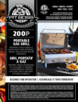 PB200P TABLE TOP DOUBLE BURNER GAS GRILL - SS PB200P TABLE TOP DOUBLE BURNER GAS GRILL - SS