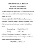 Certificate of Calibration