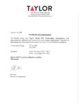 Certificate of Conformance
