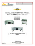 AccuTemp AccuSteam Natural Gas Griddles Owner's Manual