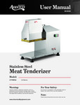 Avantco Equipment User Manual Electric Meat Tenderizer