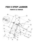 Ballymore 5-step ladder with handrails assembly