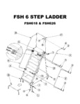 Ballymore 6-step ladder with handrails assembly