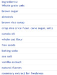 Bear Naked V'nilla Almond Granola Ingredients