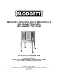 Blodgett ZEPHAIRE G, ZEPHAIRE G PLUS & ZEPHAIRE-200-G Parts