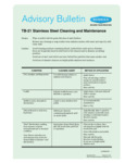 Bobrick Stainless Steel Car and Maintenance Sheet