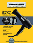 Hamilton Beach HHD620 Hair Dryer Product Sheet