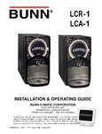 Bunn LCA-1 Liquid Coffee Dispenser Manual