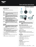 Vollrath Aluminum Care Instructions Vollrath Aluminum Care Instructions