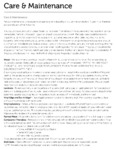 Care and Maintenance - Plymold
