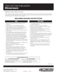 Carlisle Melamine Dinnerware Cleaning Care Instructions