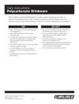 Carlisle Polycarbonate Drinkware Cleaning Instructions