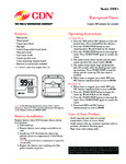 CDN TMW1 Specsheet CDN TMW1 Specsheet