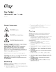 Choice Fry Cutter Instruction Manual