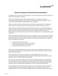 Desiccant Usage and Handling Recommendations Desiccant Usage and Handling Recommendations