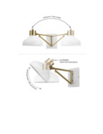 Globe Farmhouse White / Brass Plug-In or Hardwire Wall Sconce with Swing Arm - 120V, 60W Diagram