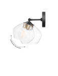 Globe Mid-Century Modern Matte Black / Gold Wall Sconce - 120V, 60W Diagram