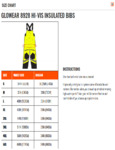 Ergodyne Glowear 8928 Insulated Bibs Sizing Chart