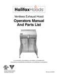 Halifax Ventless Hoods Operating Manual