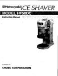 Hatsuyuki HF-50DC Cube Ice Shaver Manual