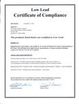 Low Lead Certificate