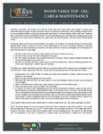 John Boos & Co. Wood Table Top Care Instructions