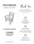 PW Lakeside Dining Arm Chair Instructions