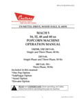 Cretors Mach 5 Popper operation manual