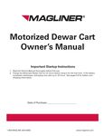 Motorized Dewar Cart Owner's Manual