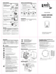 Manual for Lavex Janitorial 157LAVHD28 Hand Dryers