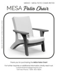 Mesa Patio Chair - Instruction Sheet-User Care