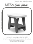 Mesa Side Table - Instruction Sheet-User Care