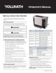 Vollrath Vertical-Contact Bun Toaster Manual