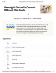 Overnight Oats with Coconut Milk and Chia Seeds Recipe Overnight Oats with Coconut Milk and Chia Seeds Recipe