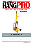 Paragon Pro Manufacturing Solutions Panellift Hangpro Vertical Drywall Lift 150 Manual