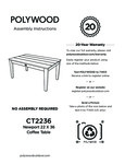 POLYWOOD 22 x 36 Newport Coffee Table Assembly Instructions