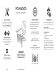 POLYWOOD AD620 Modern Curveback Adirondack Chair Assembly Instructions