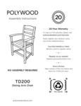 POLYWOOD Arm Chair Instructions