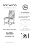 POLYWOOD Chippendale Side Chair Assembly Instructions