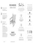 POLYWOOD GNR23 Vineyard Deep Seating Rocking Chair Assembly Instructions POLYWOOD GNR23 Vineyard Deep Seating Rocking Chair Assembly Instructions