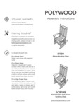 POLYWOOD R199 Estate Assembly Instructions