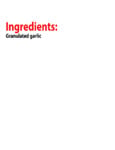 Pizza Packet Garlic Ingredients