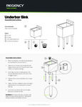 Regency Underbar Sink Assembly Instructions