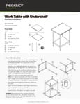 Regency Work Table with Undershelf Assembly Instructions