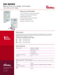 Robertshaw 800 Series Sell Sheet (150-2815) Robertshaw 800 Series Sell Sheet (150-2815)